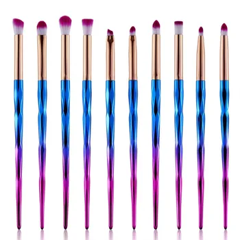 

10 Pcs Diamond Professional Makeup Brushes Foundation Eyelashes Eyebrow Blusher Powder Eyeshadow Eyeliner Lip Cosmetic Tool