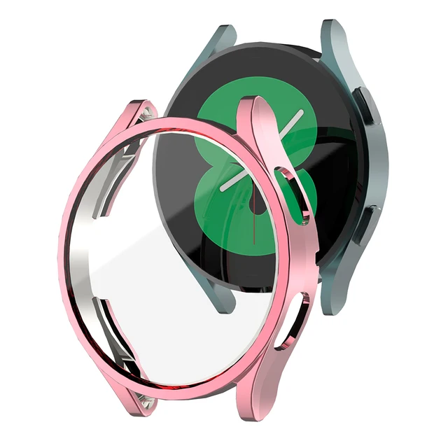 Protective Case for Samsung Galaxy Watch 4 40mm 44mm, Soft TPU Cover Bumper Full Screen Protector for Galaxy Watch4 Accessories Pink
