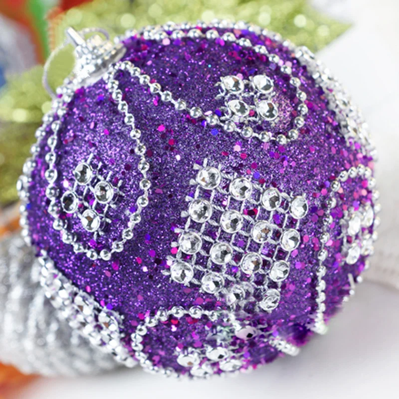 Christmas Balls 8cm Glitter Bauble Tree Hanging Ornament Christmas Decorations