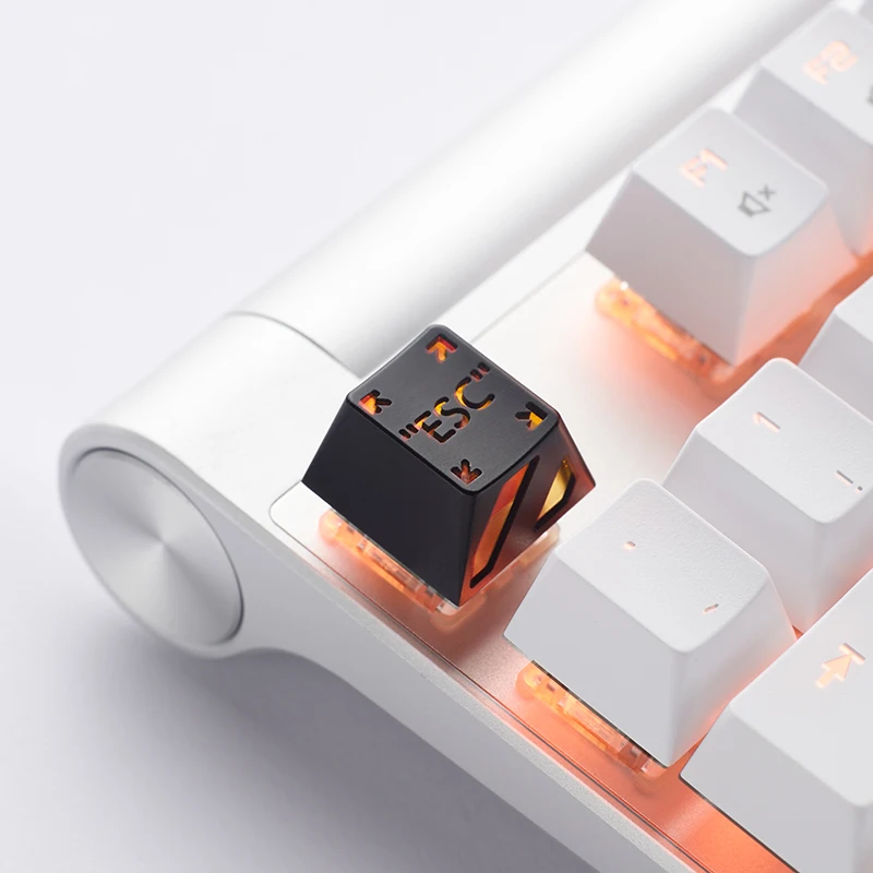 Holyoops-interruptor Esc r1 Artesanal em Alumínio Anodizado Cor Branca Laranja e Preta - Imagem 3
