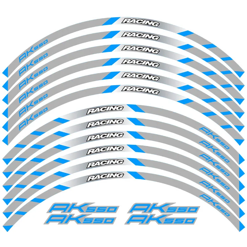 Высокое качество 12 шт. подходит мотоциклетная наклейка для колес полоса светоотражающий обод для KYMCO AK550 - Цвет: 6