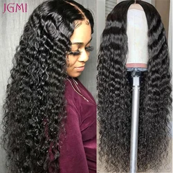 JGMI 13x4 Deep Wave Lace Front Human Hair Curly Wigs 4x4 Lace Closure Remy Brazilian 30 inch Deep Human Hair Wigs for Women