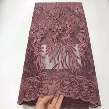 

5 Yards African Lace Fabric Embroidered Nigerian Laces Fabric Bridal High Quality French Tulle Lace Fabric For Women Dress