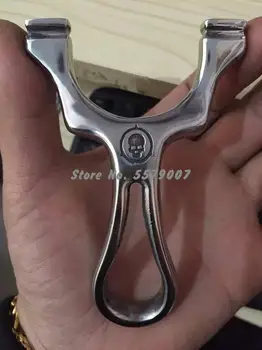 

Ghost Head Flat Skin Slingshot Titanium Steel Sports Slingshot Metal Bow
