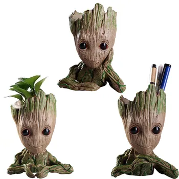 

Cute Baby Groot Flowerpot Flower Pot Planter Action Figures Toy Tree Man Cute Pen Flower Pots Gift