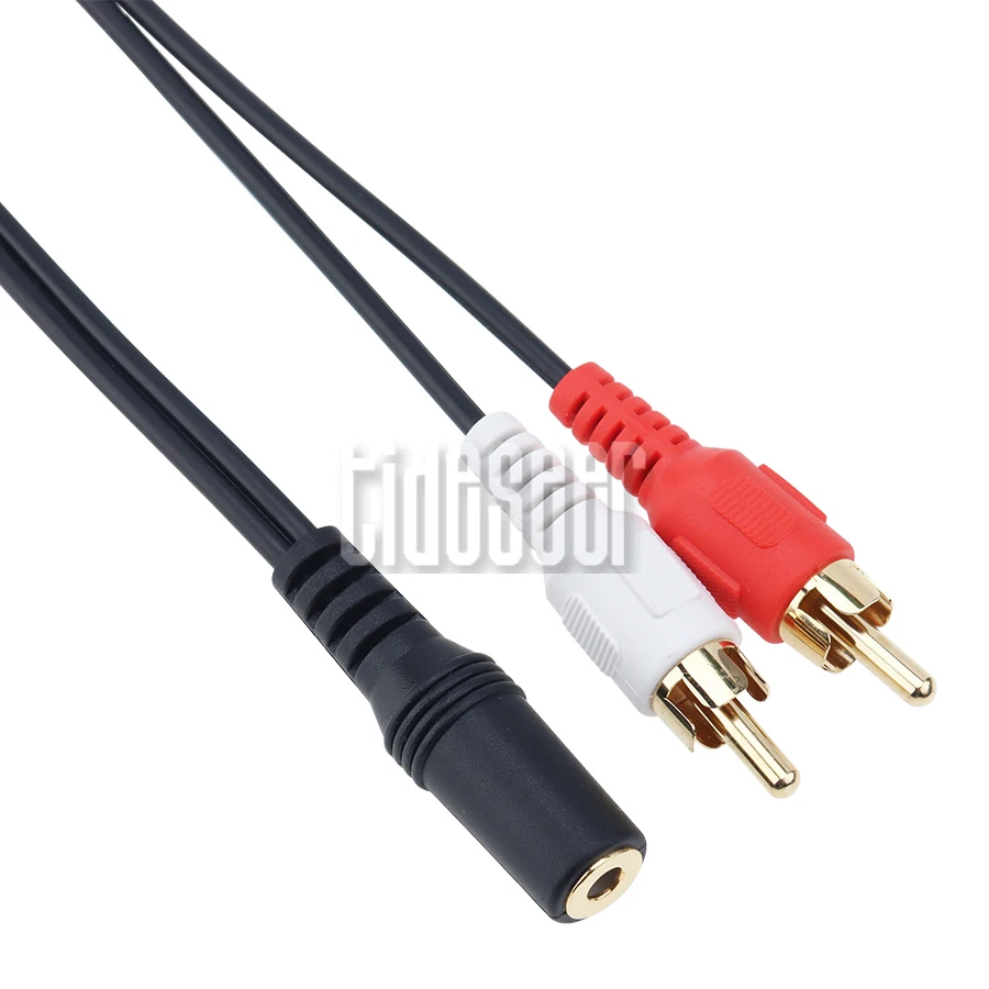 28cm 3 5mm Jack Stereo Audio Cable Female to 2RCA Male Socket to Headphone 3 5 AUX Y Adapter for DVD TV Speaker Amplifier 300pcs