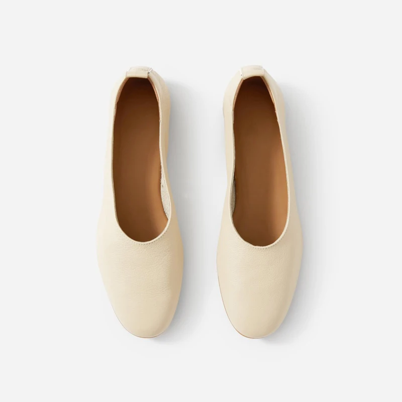 Ballet Soft Sole Retro Shoes Genuine Leather Round Toe Ladies Shoes Flat Heels Shallow Women?s Shoe Autumn