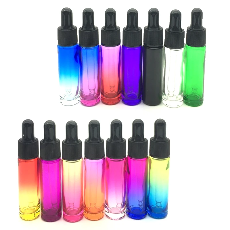 

1pcs Empty 10ml Colorful Glass Pipette Bottle with Pure Glass Dropper Tubes Mini Perfume Sample Essential Oil Vial
