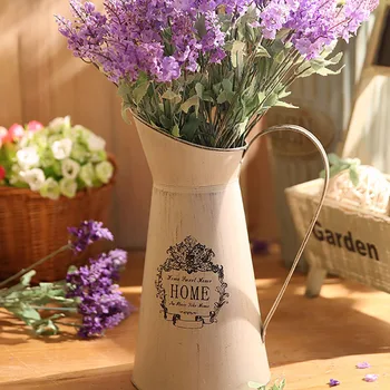 

Retro Rustic Style Chic Iron Metal Pitcher Flower Vase Can Jug Portable Flower Vase for Wedding Party Decoration Home