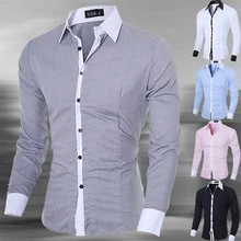 

Men's Business Shirts Long-sleeved Solid Color Lapel Men's Slim Fit Shirts