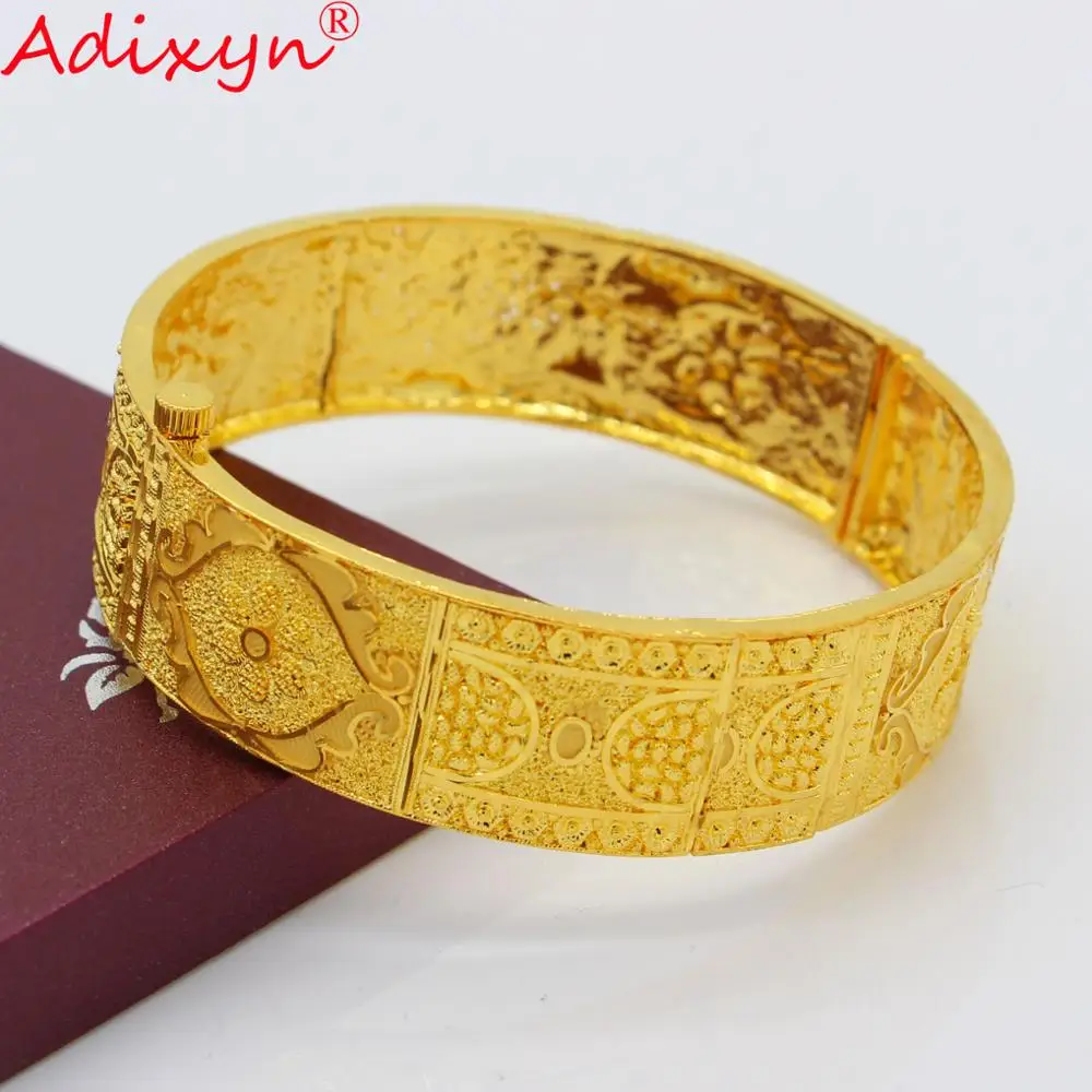 Adixyn Эфиопский золотые браслет для Для женщин Золотой Цвет латунные ювелирные изделия браслеты dubai в африканском стиле Ближнего Востока невесты свадебный подарок N12176