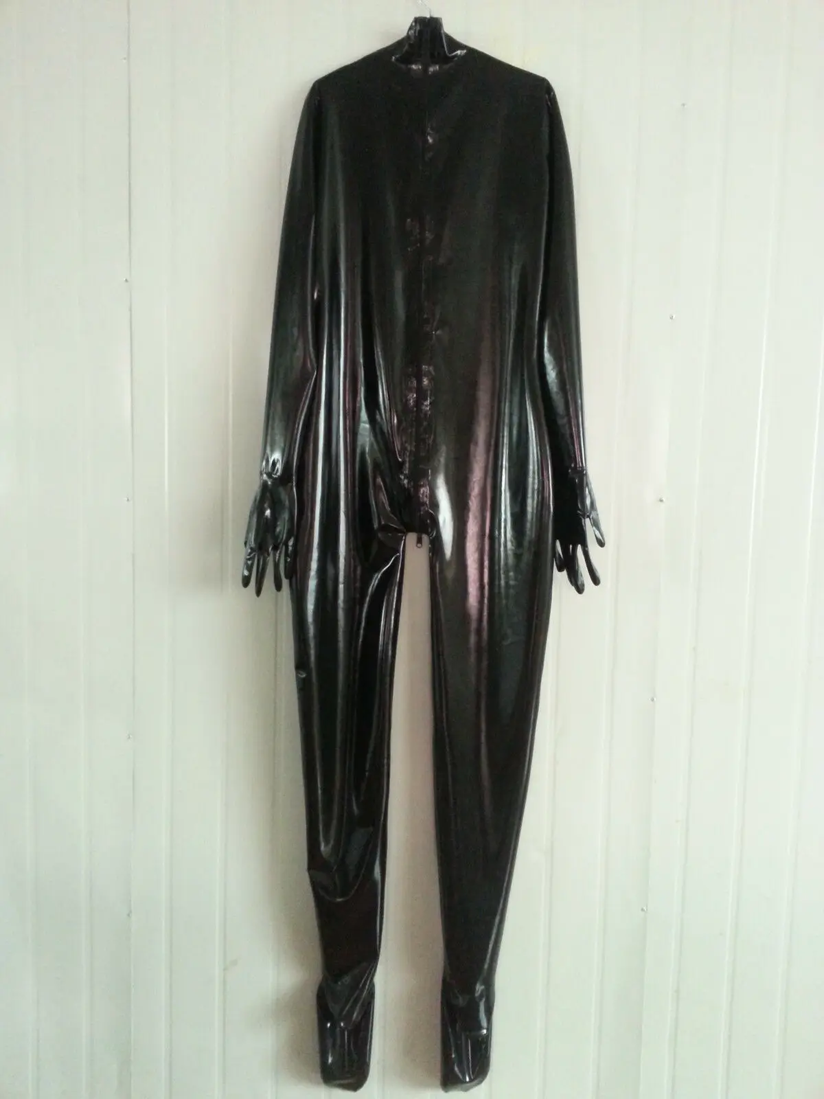 Латексная резина Gummi Ganzanzug Catsuit Anzug Zentai черный размер XS-XXL |