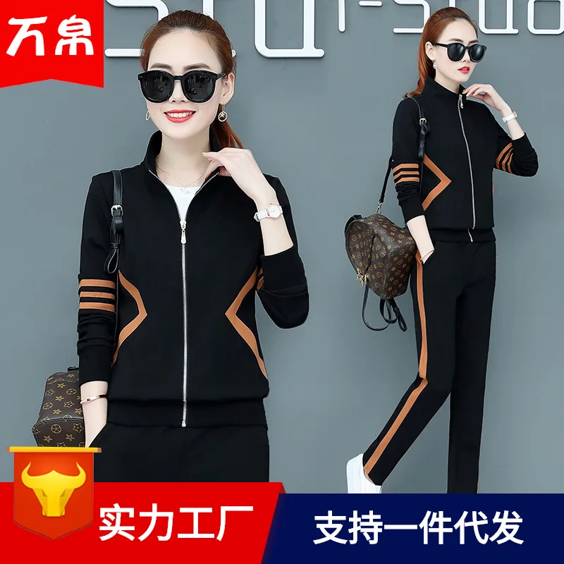 

Sports Set Female Spring Autumn And Winter 2019 New Style Hoodie Three-piece Set Fashion Large Size Brushed And Thick Running Ca