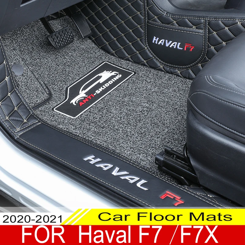 Car Floor Mats For Haval F7 F7X Double Layer Auto Foot Pads Automobile Carpet Cover Interior Floorliner
