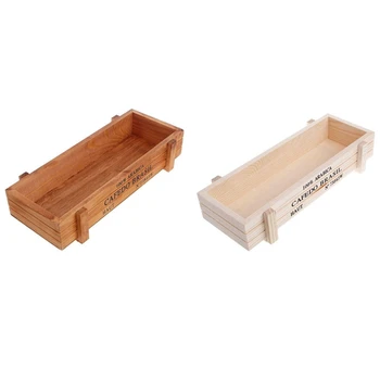 

Plant Pot Vintage Wood Garden Flower Succulent 1Pc White & 1Pc Brown