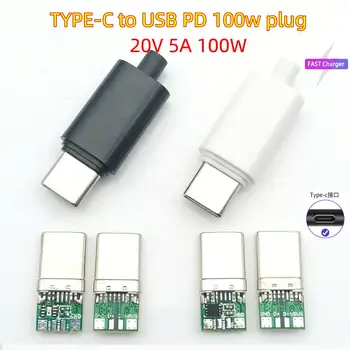 

Welding wire type USB C to Type-C PD plug 100W 20V 5A Quick Charge connector Fast Charging Cable power Data adapter With case