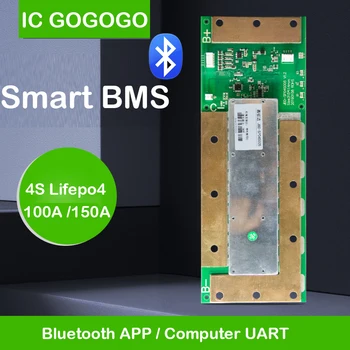 

4S 12V Lifepo4 150A 100A Continuous Lithium Battery 3.2V Pack Protection Board Bluetooth APP Computer PC UART Balance Smart BMS