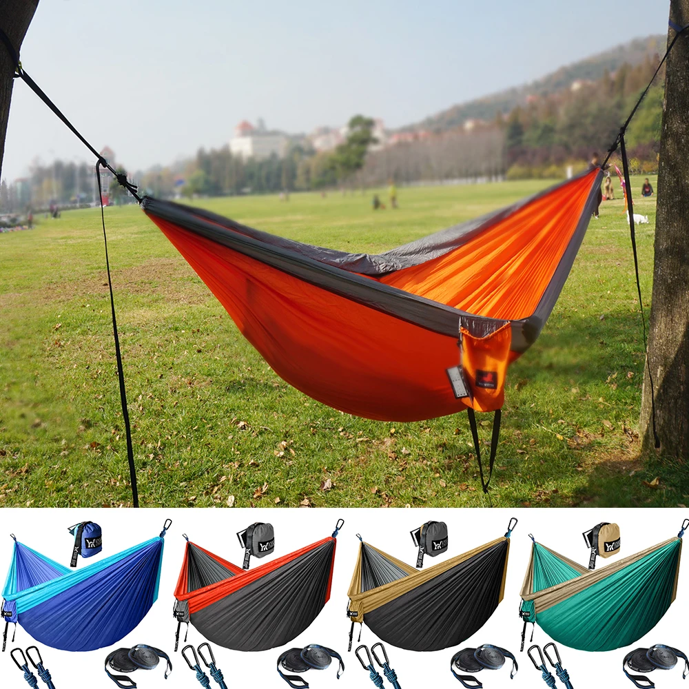 Upgrade Camping Hammock Outdoor Tourist Hanging Hammocks Portable Parachute Nylon Hiking Hammock For Backpacking Travel|Hammocks| - AliExpress