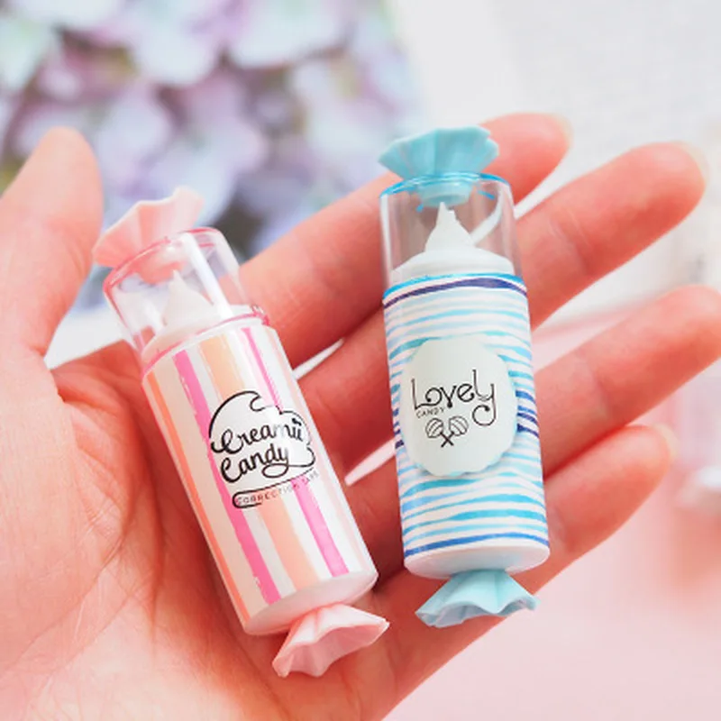 

1 Pcs Kawaii Candy Shape Transparent Correction Tapes Colorful Corrector Tools School Office Stationery Students Gifts