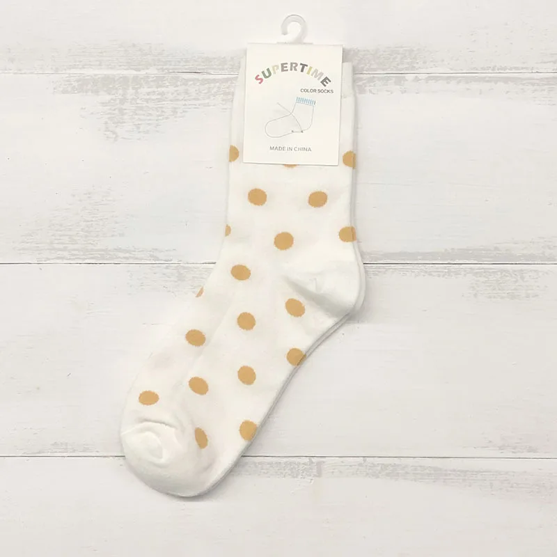 Женские носки для девочек в горошек женские черно белые милые стиле Харадзюку