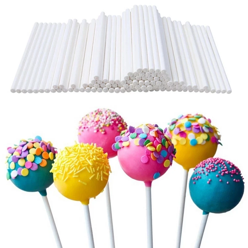 100Pcs Eco-friendly Solid Paper Lollipop Stick Cake Pop Sucker Sticks For Chocolate Sugar Candy Lollypop DIY Mold 7/10cm baking stencils