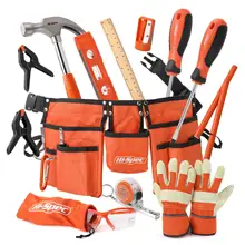 

Hi-Spec 16pc Tool Kits Construction Garage Carpentry Tools DIY Hand Tool Sets Herramientas with Hammer Screwdrivers Tool Bag