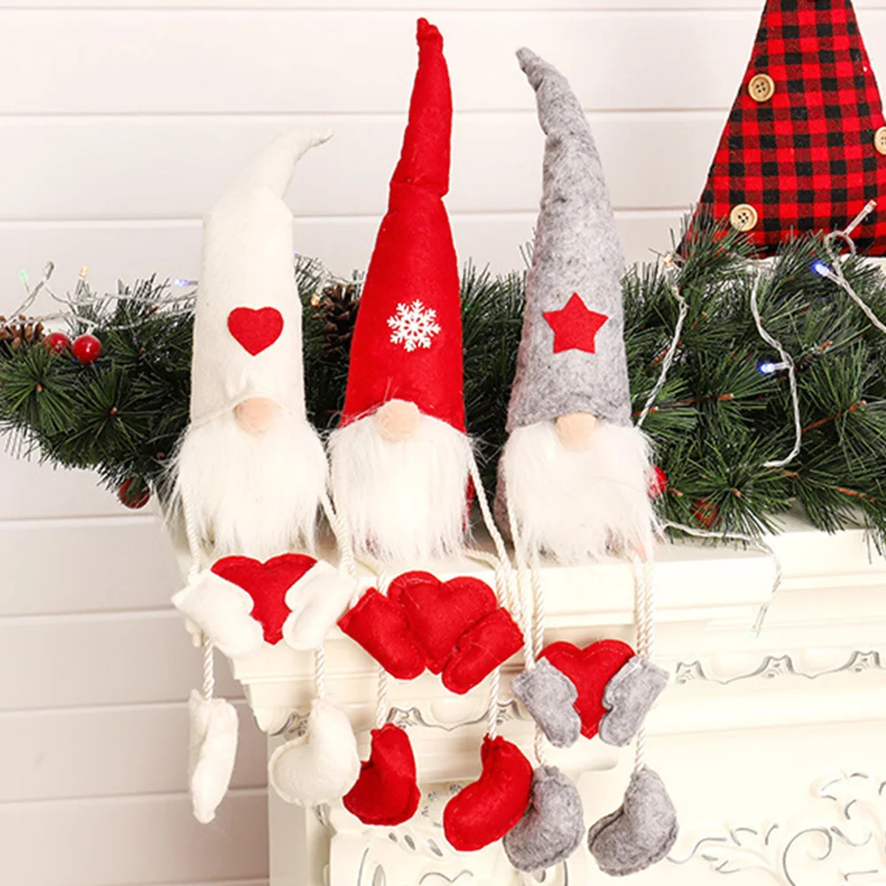

Photography Prop Hanging Decoration Home Desktop Ornaments Faceless Christmas Doll Festival Stuffed Cute Window Crafts Soft