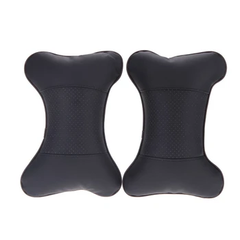 

Acrylic Leather Car Auto Seat Cover Head Neck Rest Cushion Headrest Pillow Black 2pcs