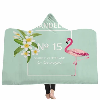 

Hooded Blankets,flamingos series Hat Blankets Soft Blanket,Sherpa Thick Double Layer Plush Fleece Wearable Hooded Throws