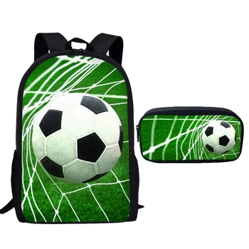 

NOISYDESIGNS School Bags for Teenager Girls Boys 3D Foot Baller Printing Children Cool School Bag Primary School Girls Schoolbag