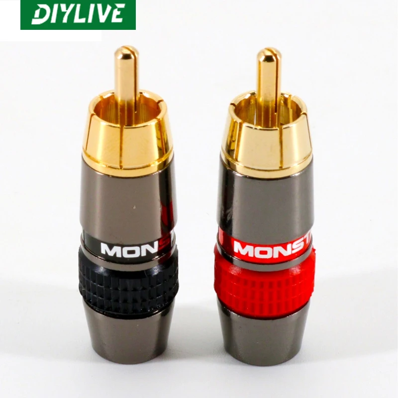 DIYLIVE 2 шт. RCA штекер лихорадка Чистая медь позолота Монстр lotus головы Hi-Fi аудио