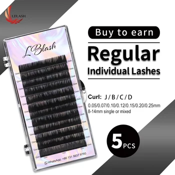 

LBLASH 5Case All Sizes Individual Eyelashes J B C D Natural False Eyelashes Mink Classic Eyelash Lash Extension 0.05-0.25mm
