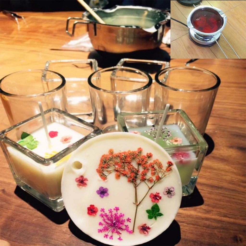 1 Set Stainless Steel Double Boiler Wax Melting Pot Tool for DIY Candle Soap 1 Set Stainless Steel Double Boiler Wax Melting Pot Tool for DIY Candle Soap