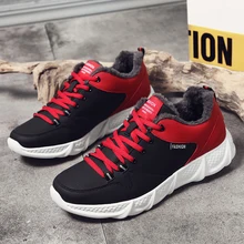 Сверхлегкие кожаные мужские кроссовки, Вулканизированная обувь, большой размер 48 47, меховые плюшевые зимние ботинки, мужские Брендовые повседневные спортивные кроссовки для мужчин