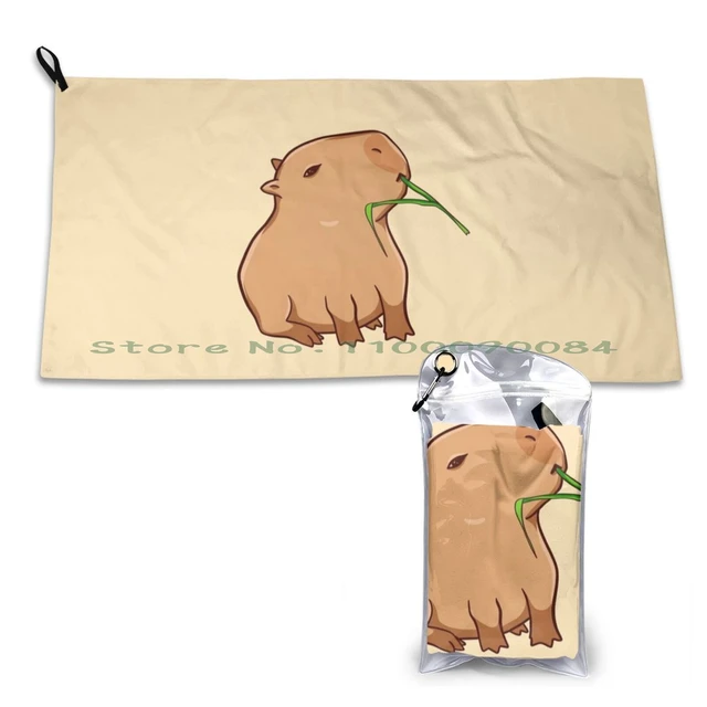 Capybara With A Leaf , Eat Your Greens! Quick Dry Towel Gym Sports Bath  Portable Capybara Capibara Animal Rodent Chilling Relax - AliExpress