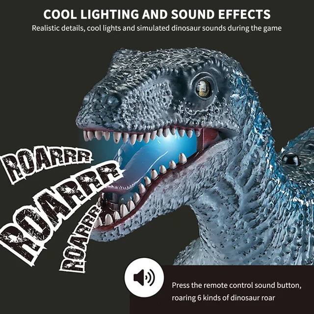 Remote Control Dinosaur Toys RC Dinosaur with LED Light Roaring RC Simulated Walking One-click Demo Gift for Kids Boys Girls 3