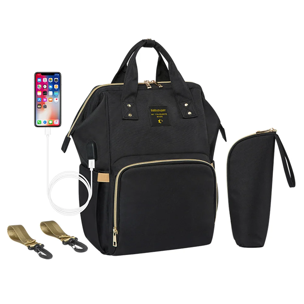 Мумия рюкзак вместительные, для будущих мам сумка для подгузников с USB интерфейсом многофункциональная Детская сумка для кормления рюкзак уход за ребенком - Цвет: 85