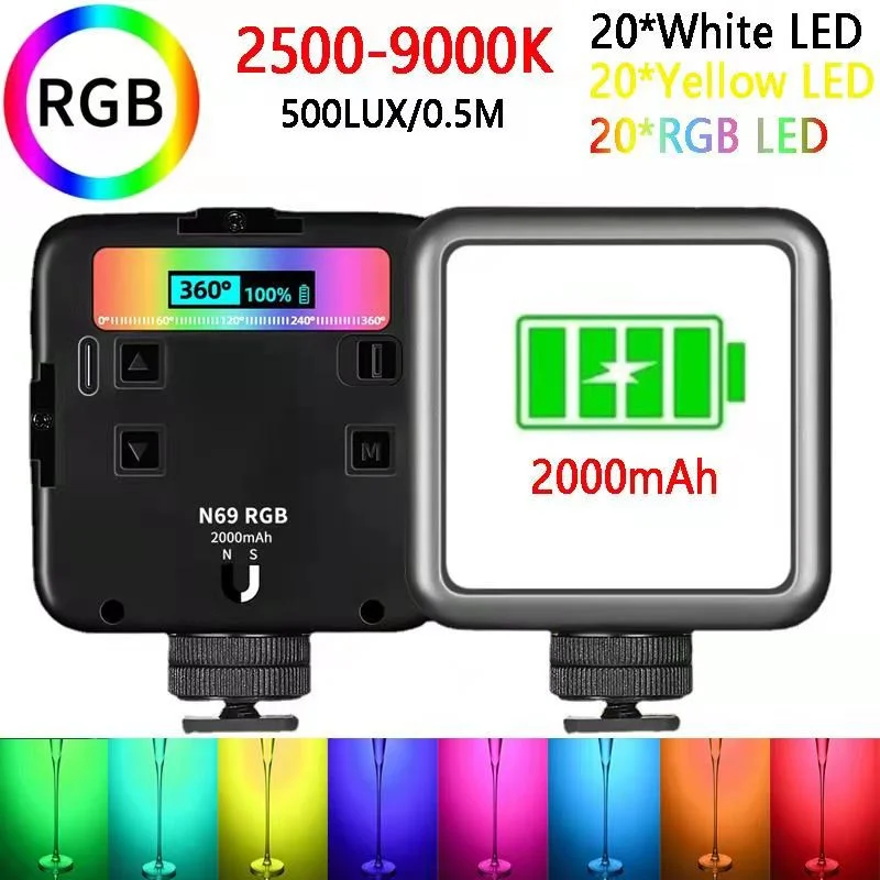 Новый N69 мини RGB светодиодный видео светильник фотографического ing Vlog заполнить