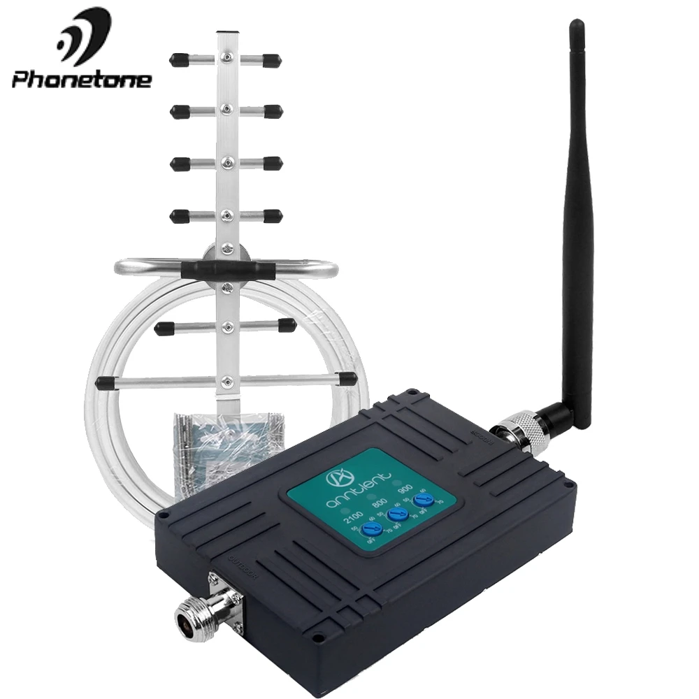 Powerful GSM Repeater 800 900 2100 MHz GSM 3G Cellular Signal Booster UMTS 900MHz Tri Band 4G LTE Mini Phone Amplifier UPGRADE