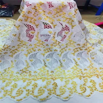 

5 Y Swiss lace fabric 2020 Dubai heavy beaded embroidery African lace fabrics 100% cotton Swiss voile lace in Switzerland HL0330