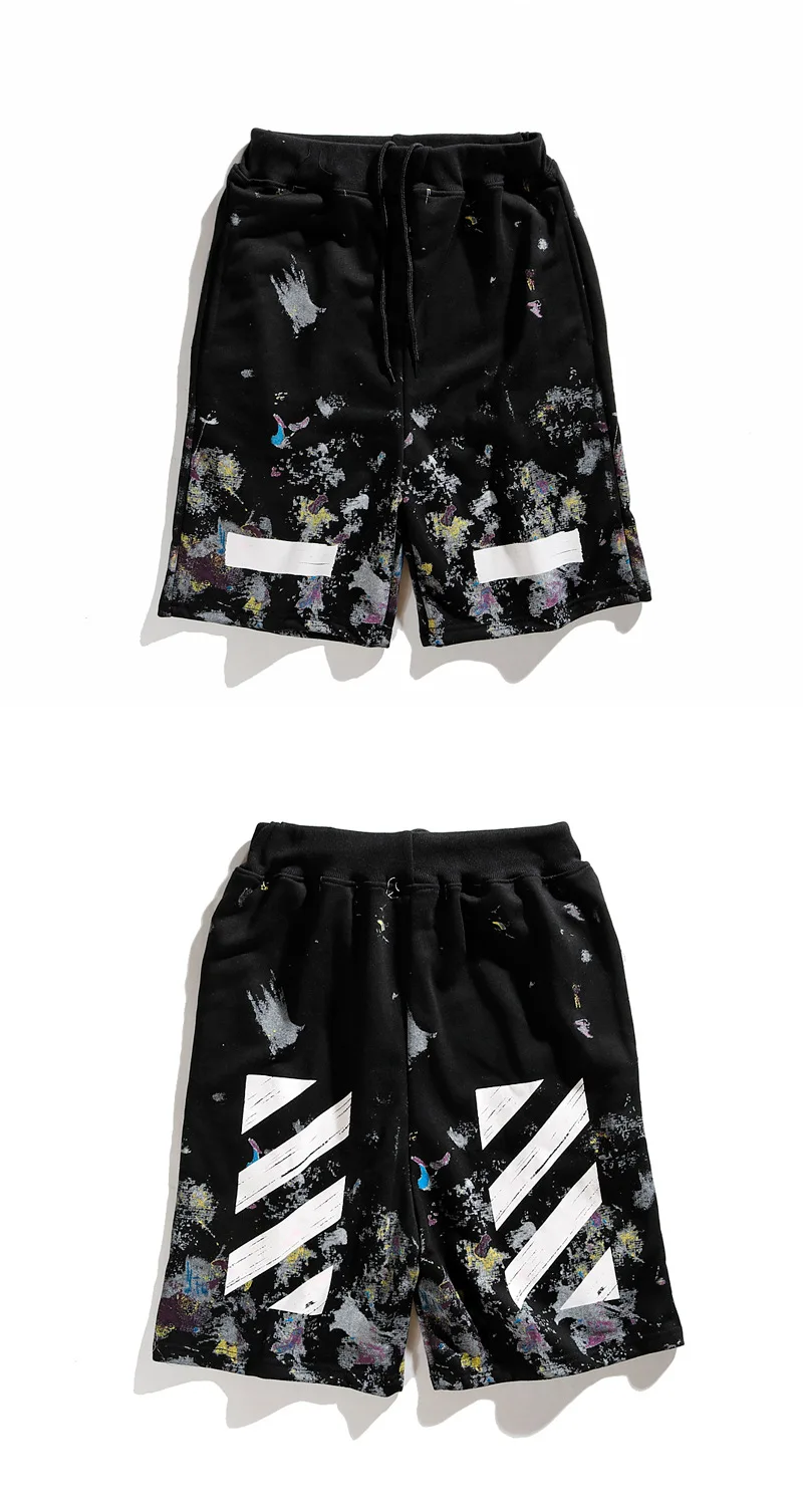 OFF-WHITE C/O VIRGIL ABLOH OW 19ss уличная Звездная фейерверк Splash OW свободные спортивные пляжные мужские шорты для бега