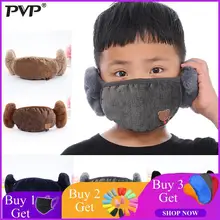 2019PVP модные зимние теплые 2 в 1 маска для рта наушники Мультяшные пылезащитные и ветрозащитные маски для детей