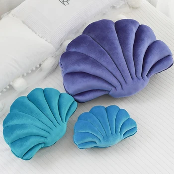 

Princess's Home Luxury Shell Stuffed Pillow Fantastic Velvet Pillow Sea Shell Home Decor Bed Sofa Cushion Decoration Gift