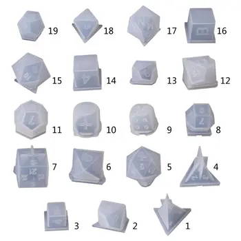 

DIY Crystal Epoxy Mold Dice Fillet Shape Multi-spec Digital Game Silicone Mould