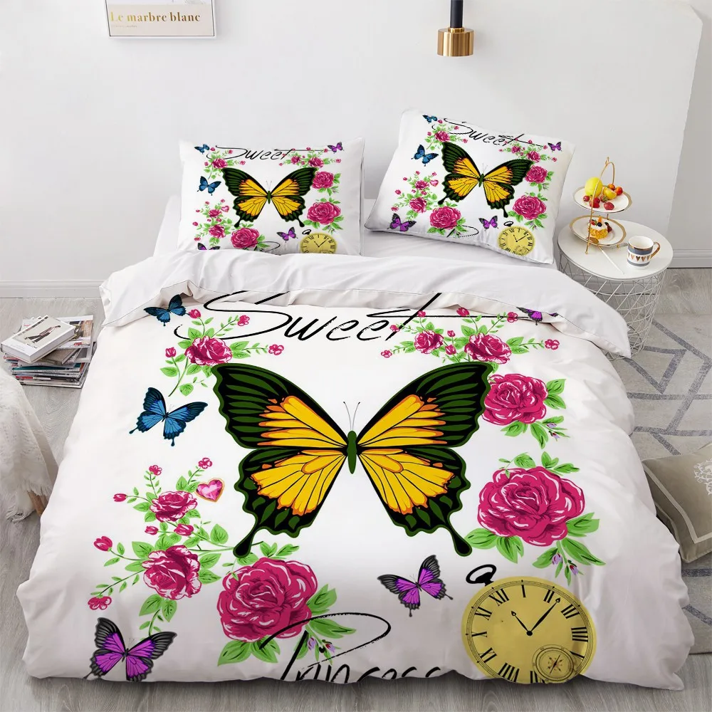 show original title Details about   3D Butterfly NAM9736 Bed Pillowcases Quilt Duvet Cover Set Fay 