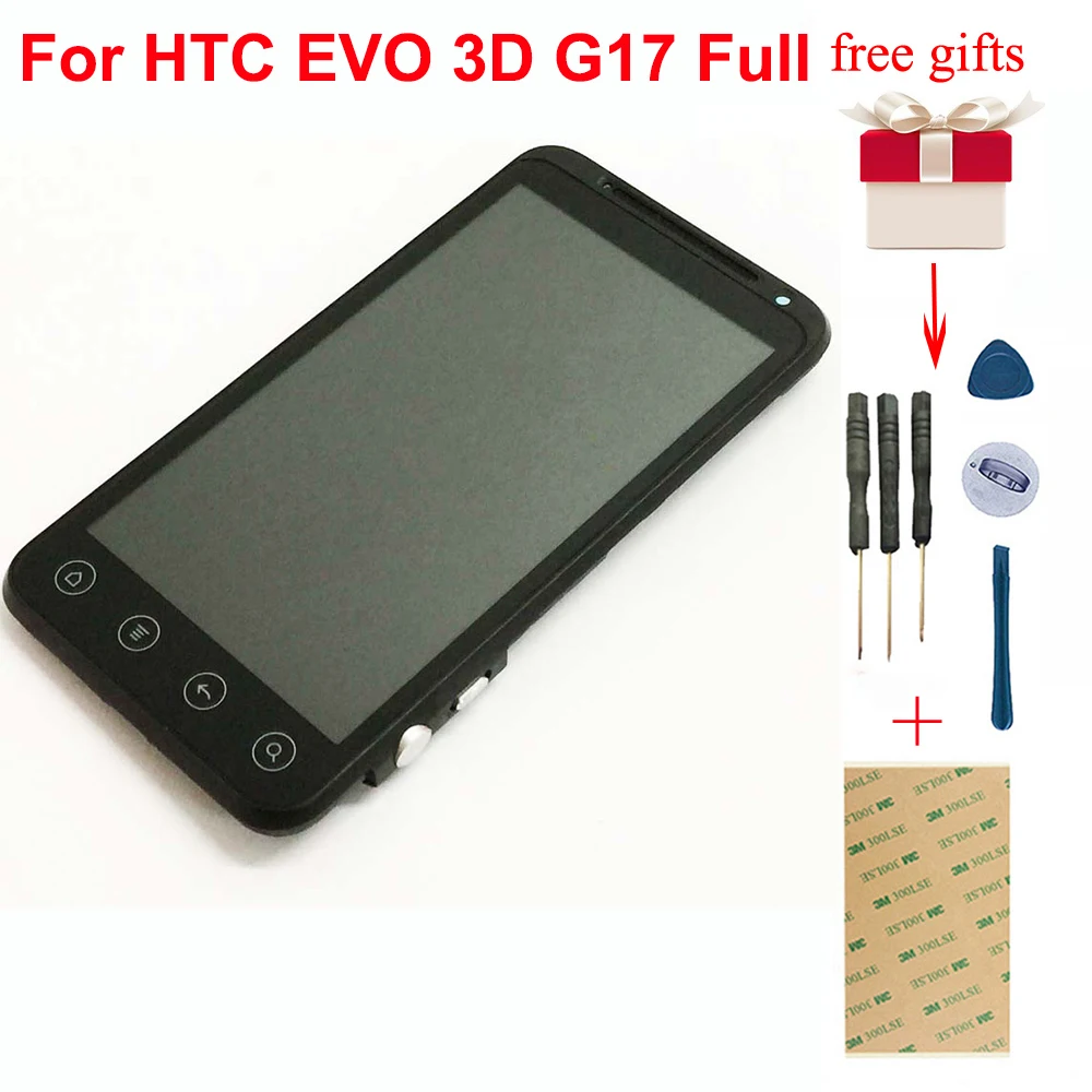 Сенсорный экран для HTC EVO 3D G17 с дигитайзером стекло датчиком и ЖК дисплеем модуль