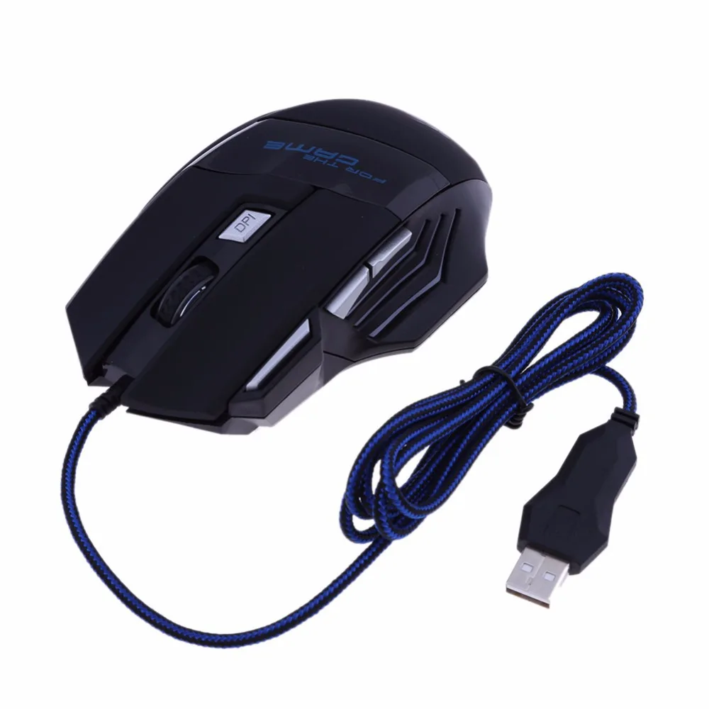 Проводная Оптическая USB мышь 5500 DPI светодиодный профессиональная игровая с 7