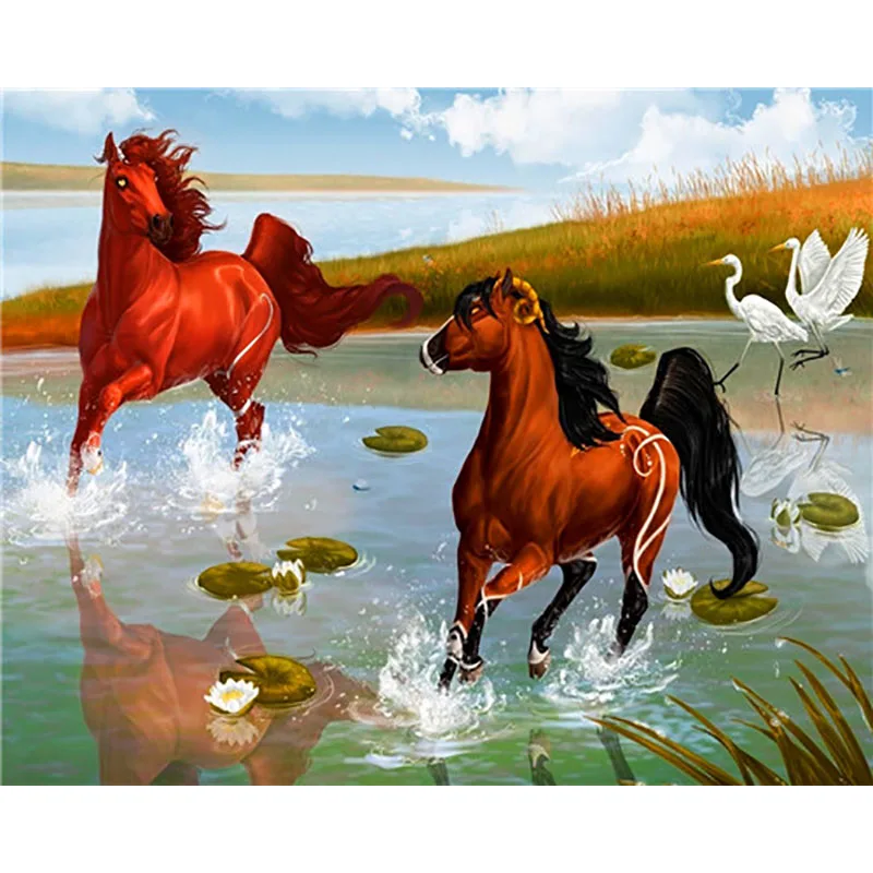 DIY краски по номерам Lienzo Pintura por Numero картины по номерам Pintar por Numeros лошадь пронумерованные картины