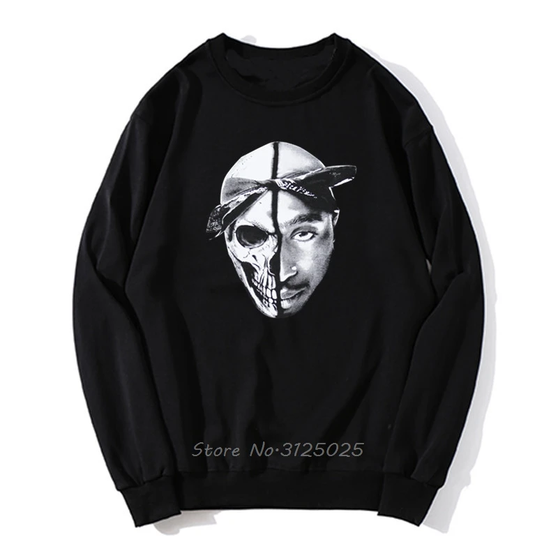 Tupac 2PAC R.I.P Skull hoodies PrintHip Hop Rock Music hoodie Men Autumn Winter Pullover Sweatshirt Streetwear Harajuku | Мужская одежда