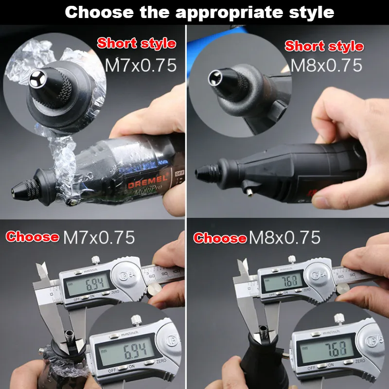 0,3-3,4 мм мини мульти БЕСКЛЮЧЕВОЙ патрон для дрели M8X0.75 быстрая смена три-дрель патрон для вращающихся инструментов